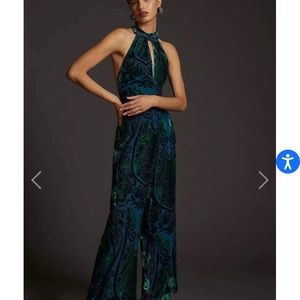 ISO Eva Franco VELVET HALTER JUMPSUIT